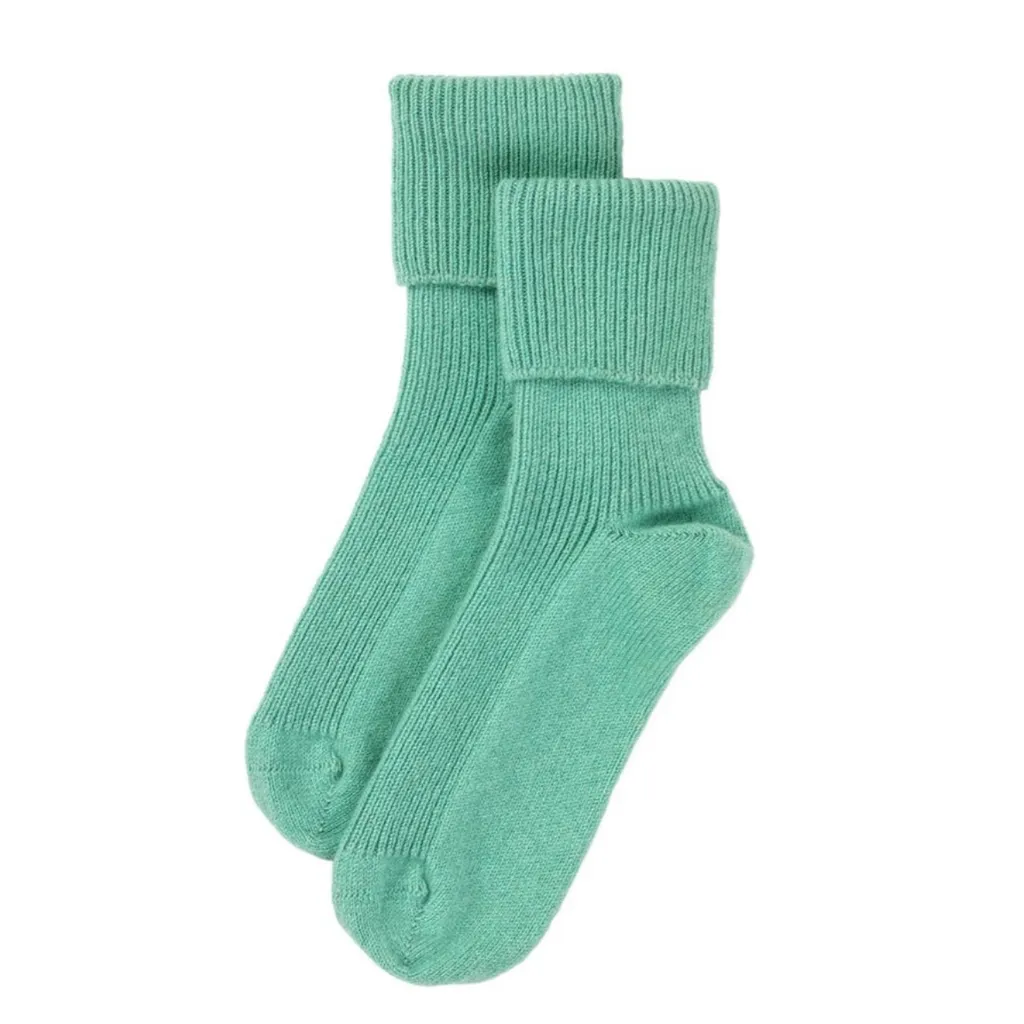 Rosie Sugden Cashmere Bed Socks in Mint