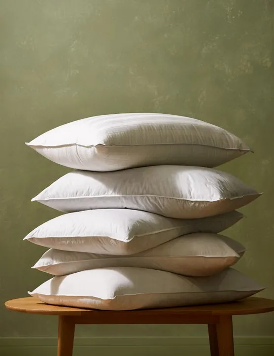 Five pillows in a pile