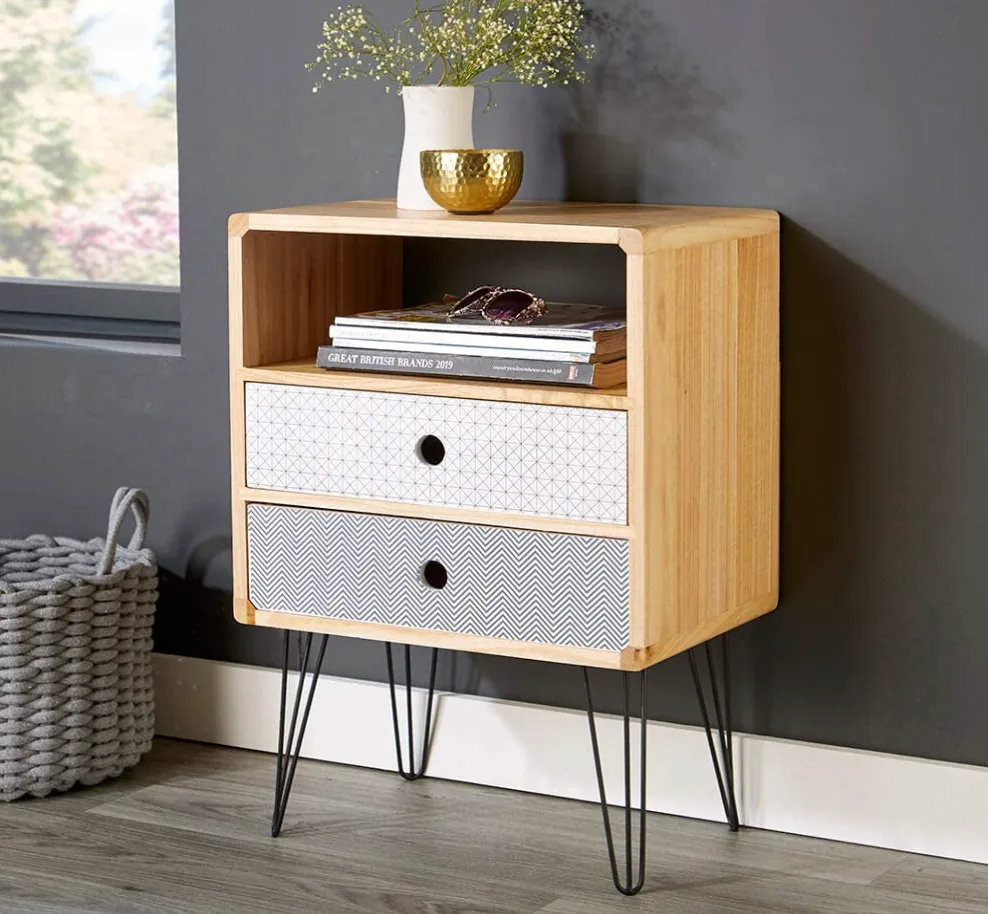 Home Source Retro Wooden Side Table