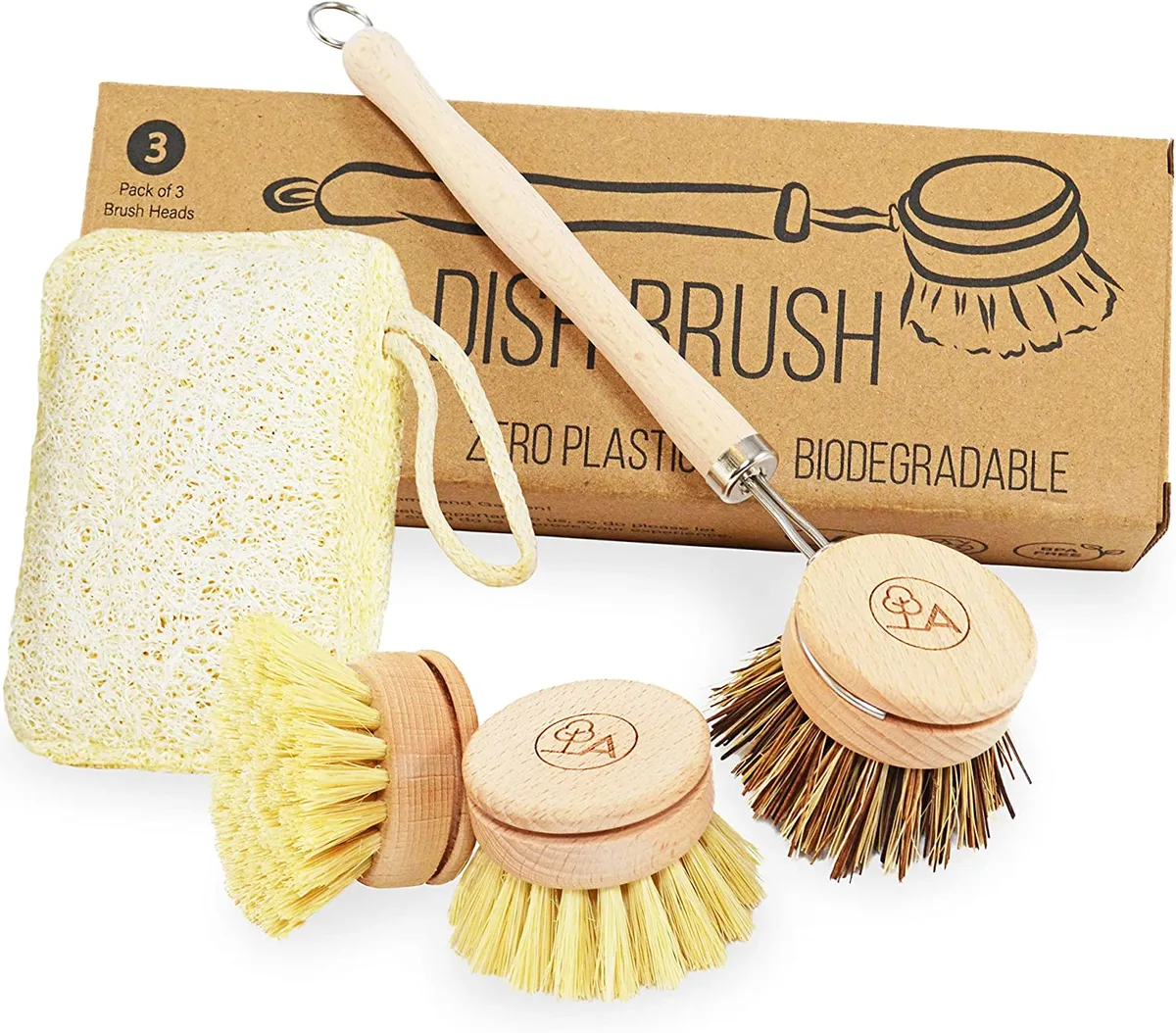 Dish brush with replacement heads