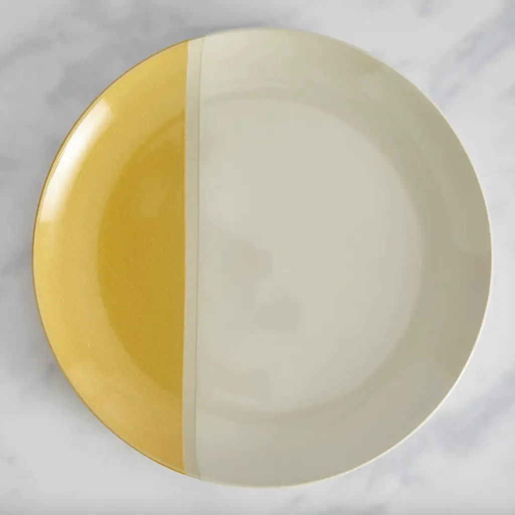 Elements Dipped Ochre Stoneware Dinner Plate
