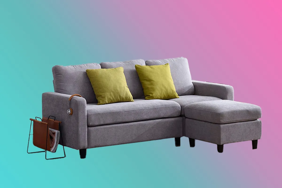 Grey chaise sofa