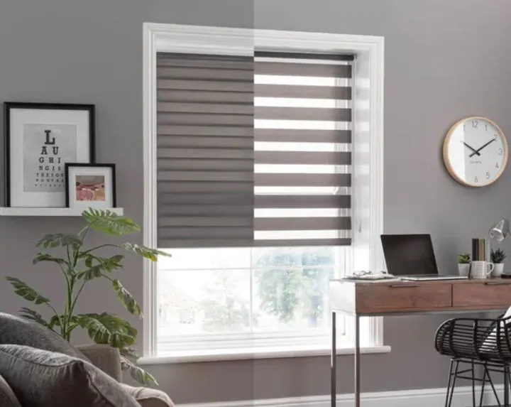 Day and night grey blinds