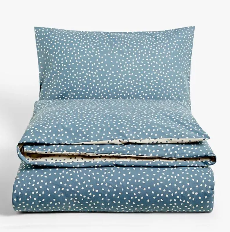 Blue and white polka dot bedding from John Lewis