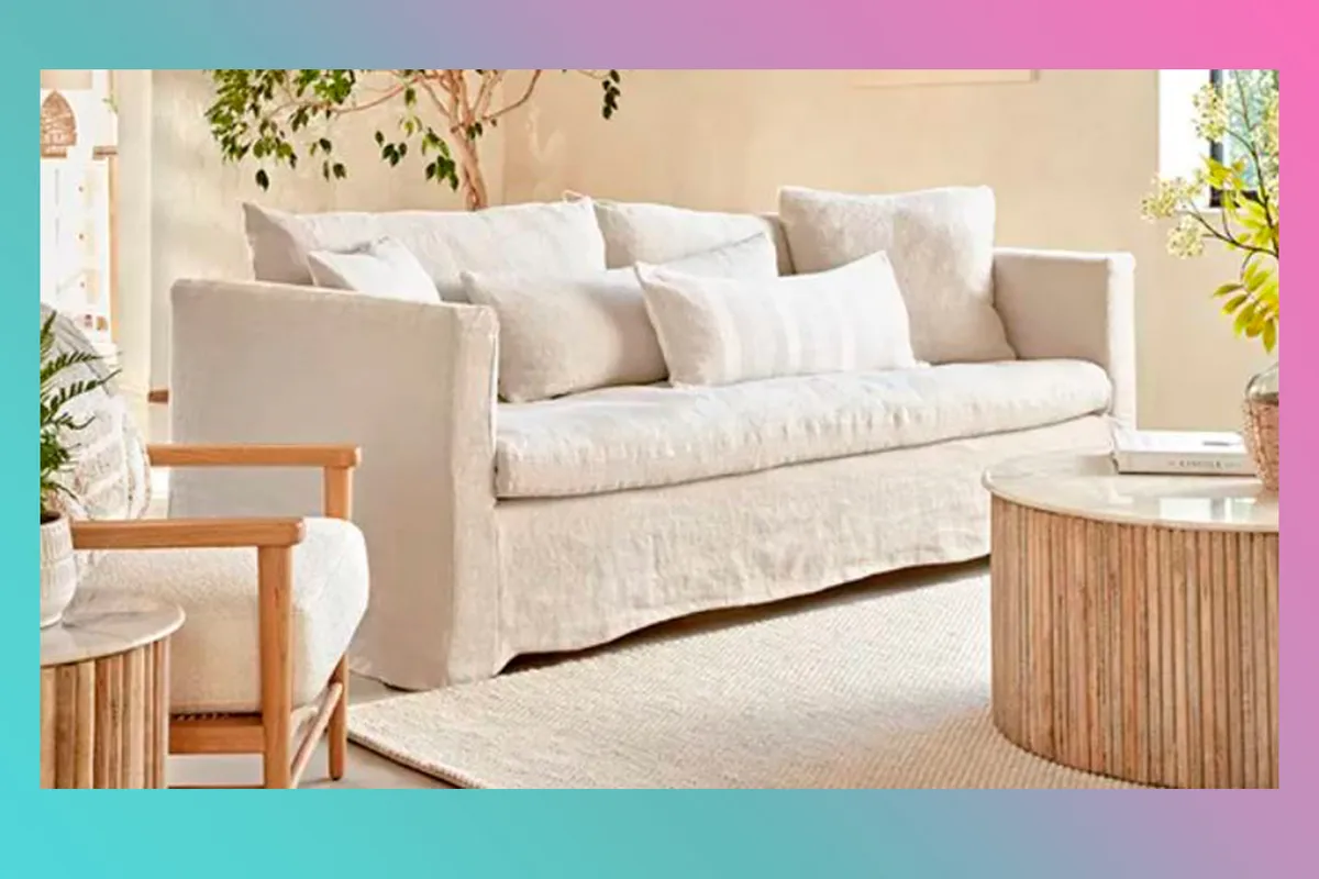 Linen sofa