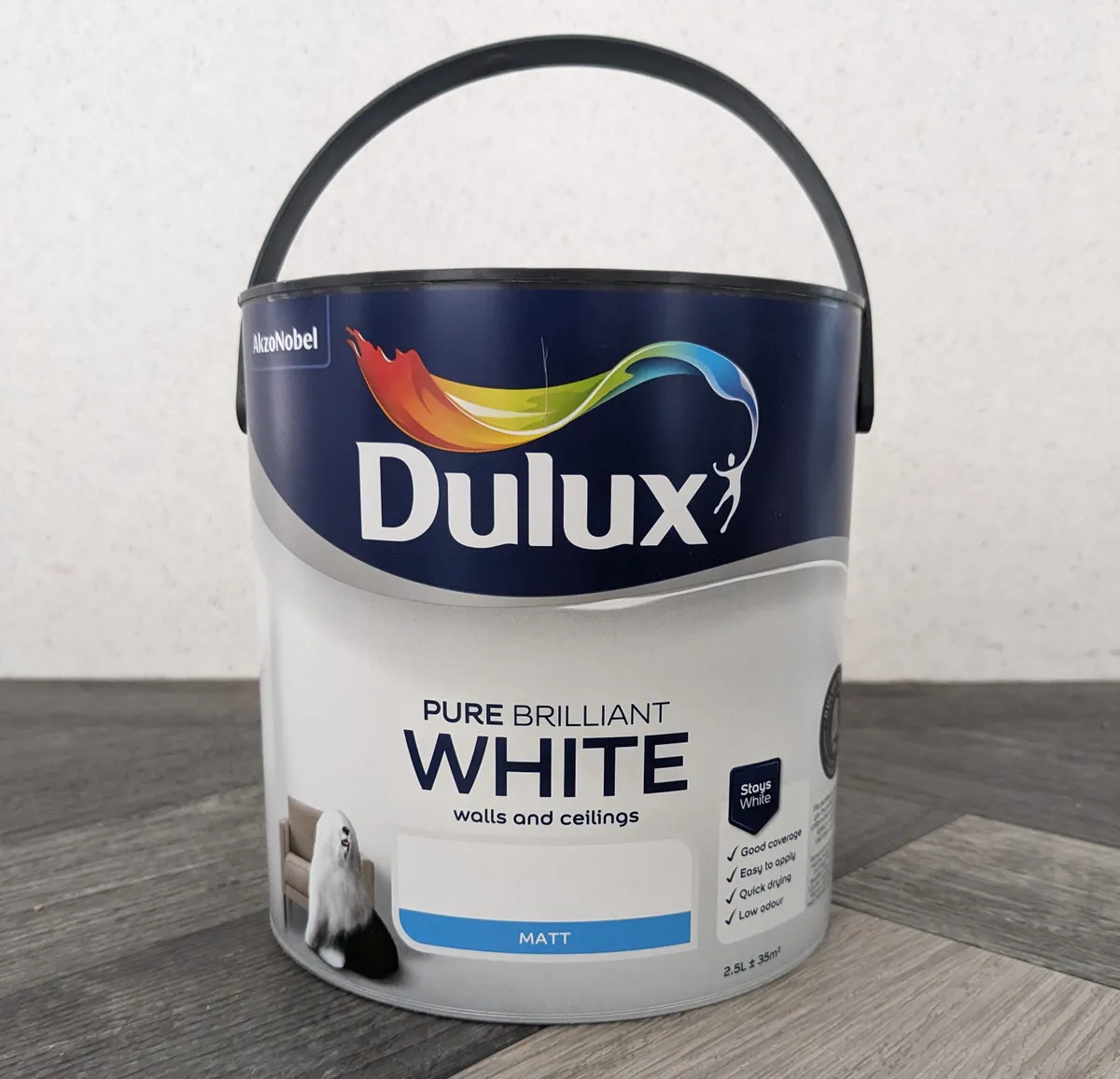 Dulux white emulsion paint