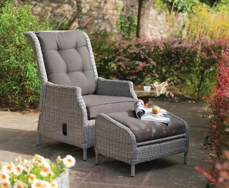 Kettler garden lounge chair and footstool