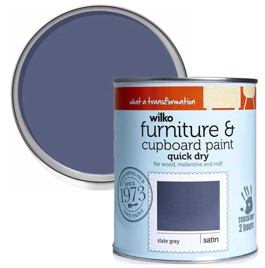 Pot of slate grey paint