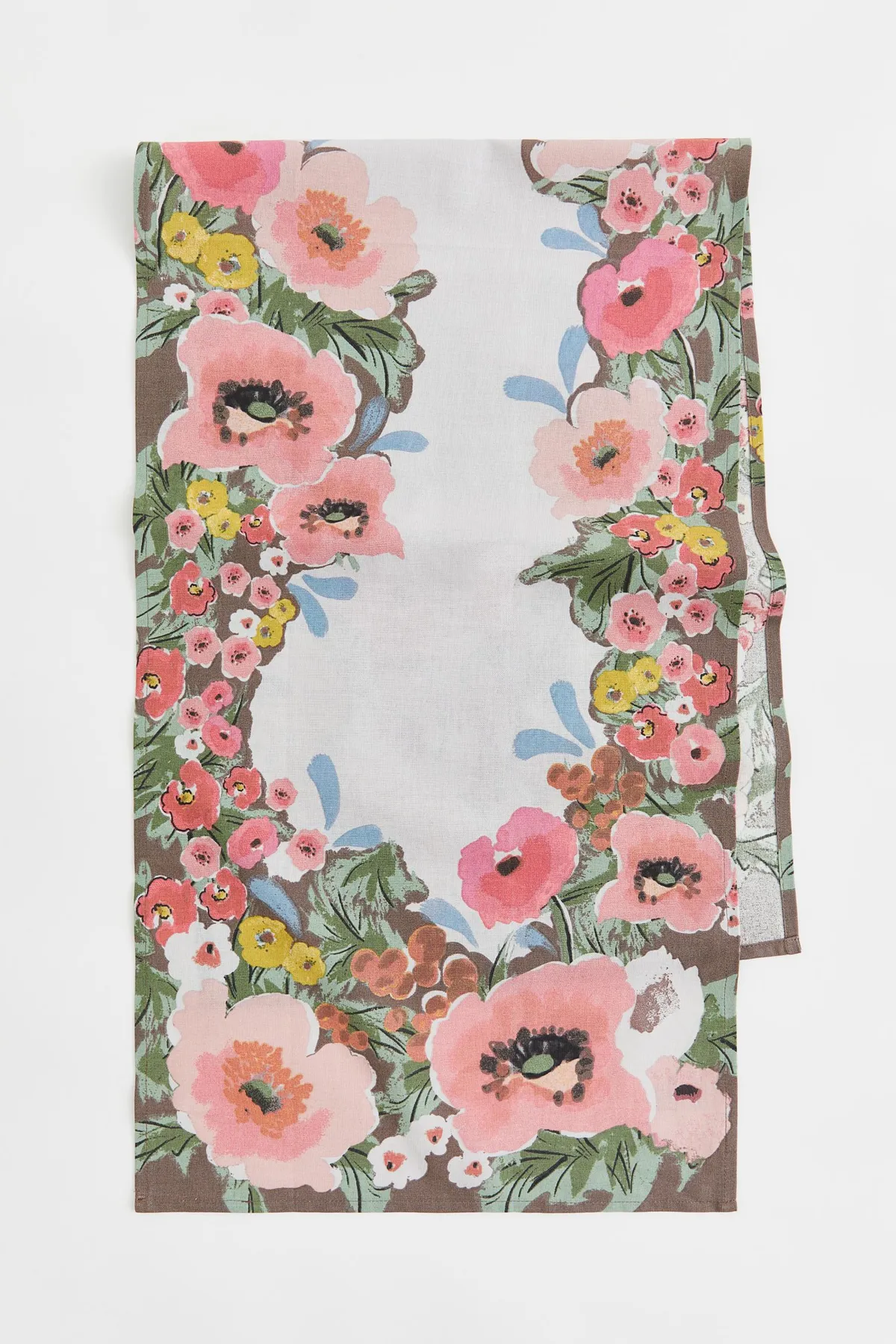 Floral cotton table runner