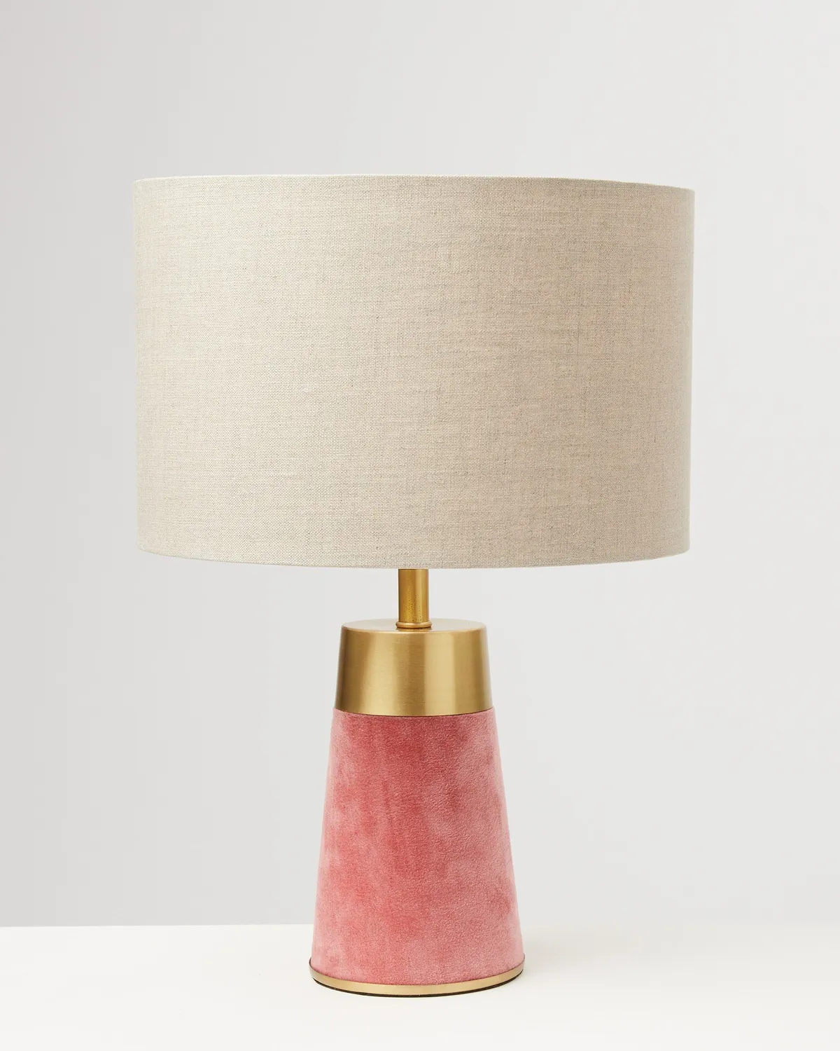 Ero Pink Velvet Shade Table & Desk Lamp Medium Oliver Bonas