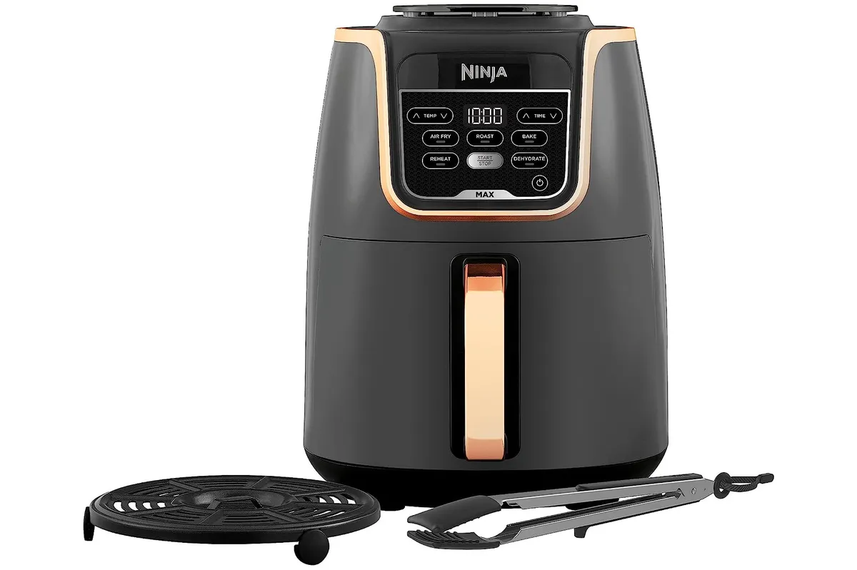 Ninja air fryer on a white background