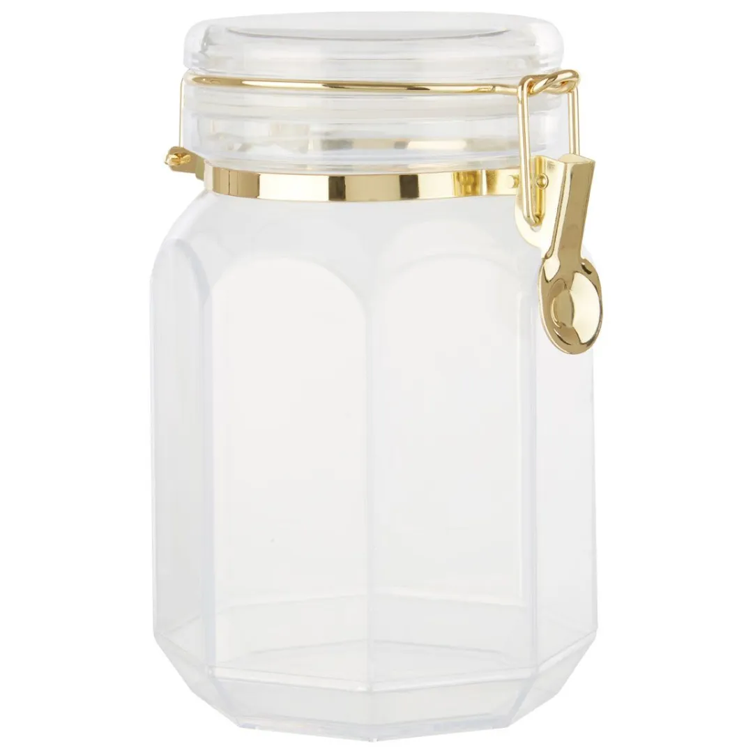 Gold octagonal clear jar