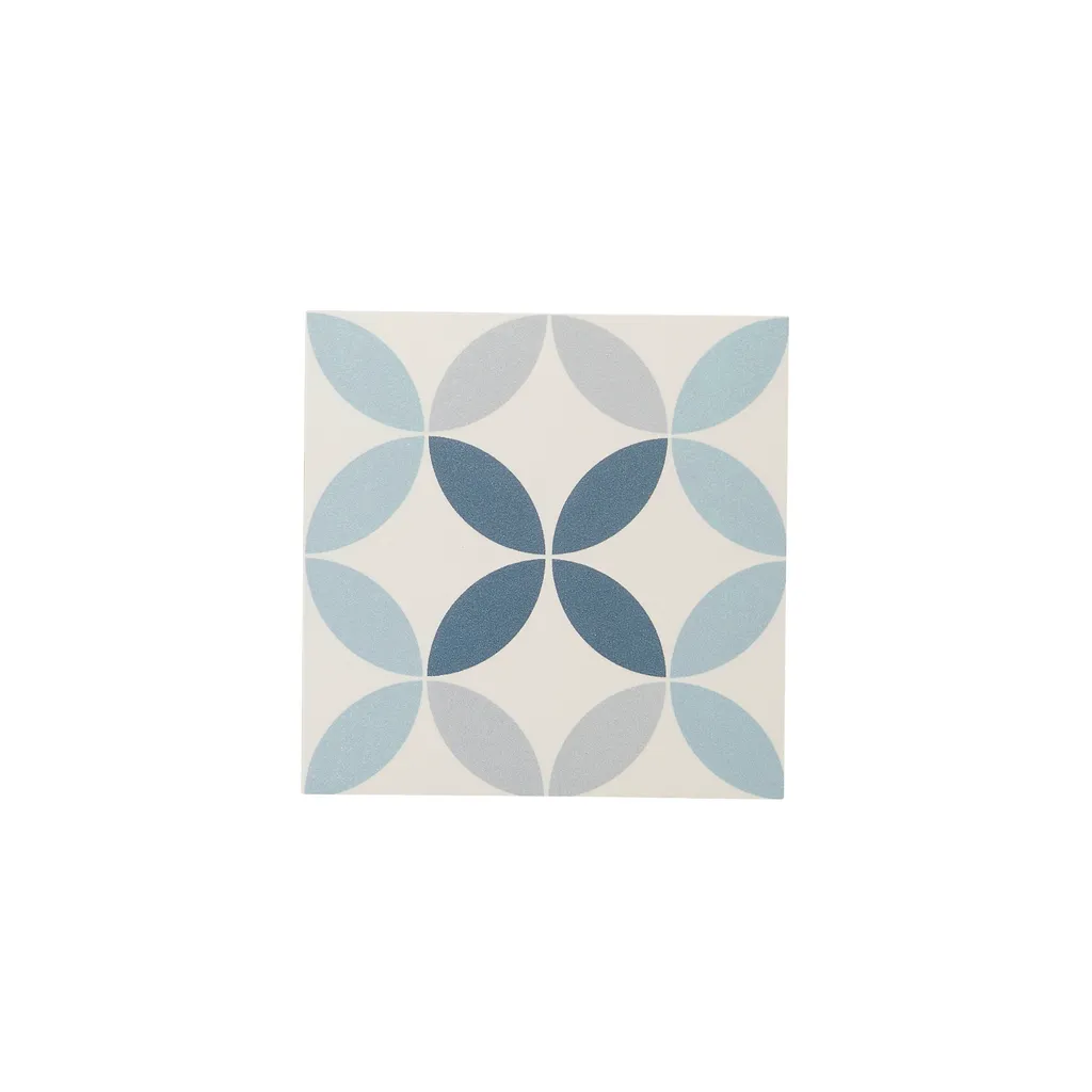 Hydrolic Blue Matt Circle Porcelain Wall & floor Tile, £35 per sq m, B&Q