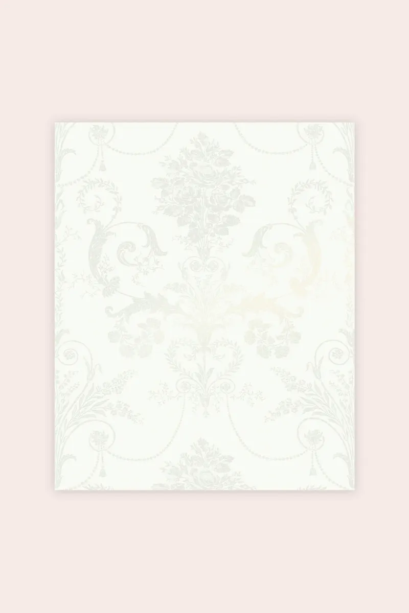 Laura Ashley Josette wallpaper in Pearlescent White, £44 per roll, Next