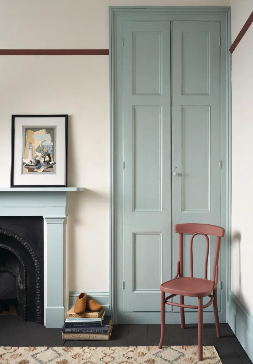 satin paint in Upstate Blue, £24.95 for 750ml; chair in chalk paint in Scandinavian Pink, £26.95 for 1L, Annie Sloan