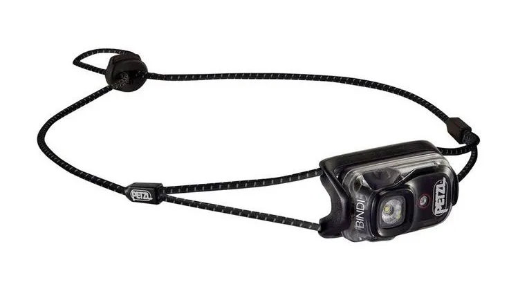 Headlamp with elasticated string on a white background.