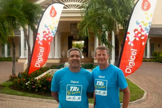 Daley Thompson and Steve Cram at Tri St Lucia