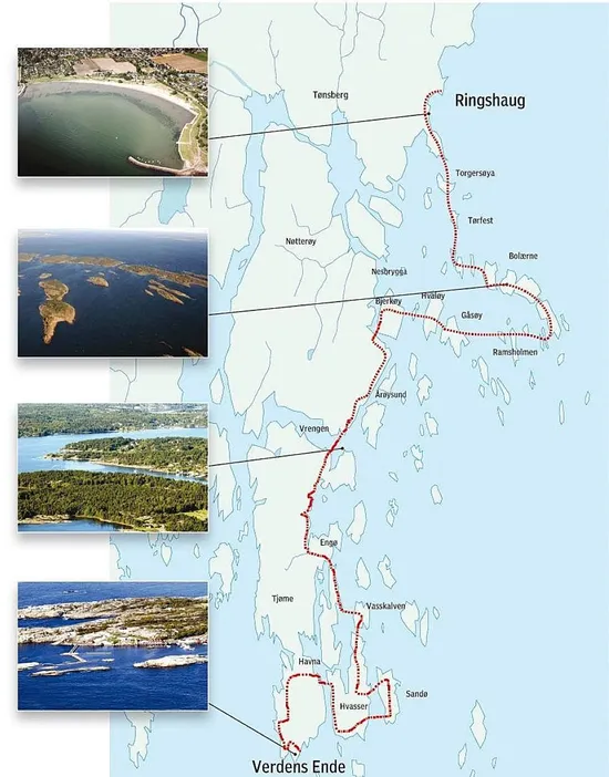 Route for Swimrun Norway