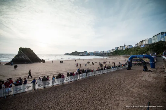 The run to T1 at Ironman Wales 2014