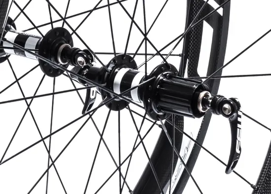 Detail on FFWD DT240 bike wheels