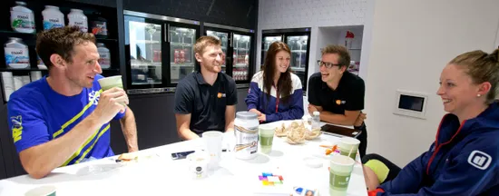 Tim Heming, Non Stanford, Lauren Steadman and Faye McClelland at the GSK Human Performance Lab