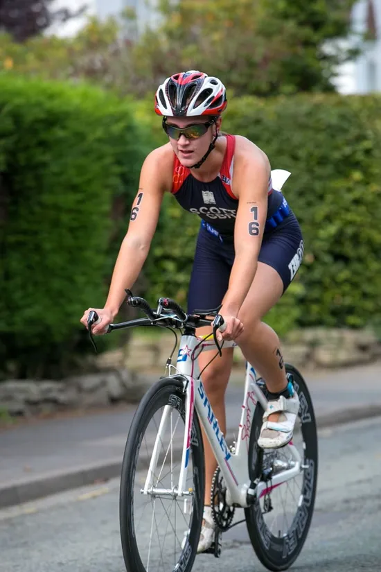 Lucy Scott racing at the South Manchester Triathlon 2014