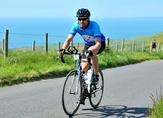 Luke Tyburski cycling to the coast