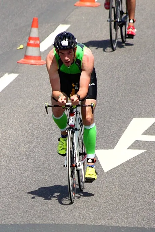 Max Curle on the bike at Ironman Frankfurt 2014