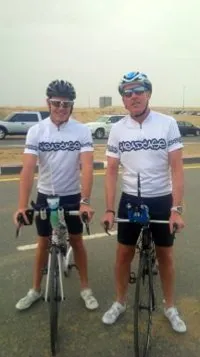 Two members of Team Russell out cycling