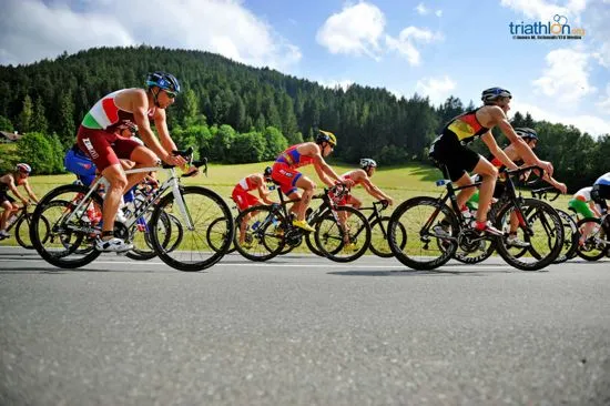 Athletes biking in Kitzbühel