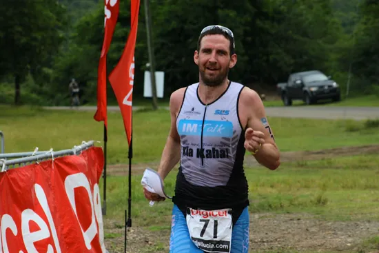 Tim Heming finishes the Tri St Lucia
