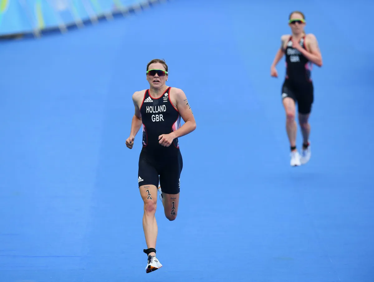 Vicky Holland races in the triathlon at Rio 2016