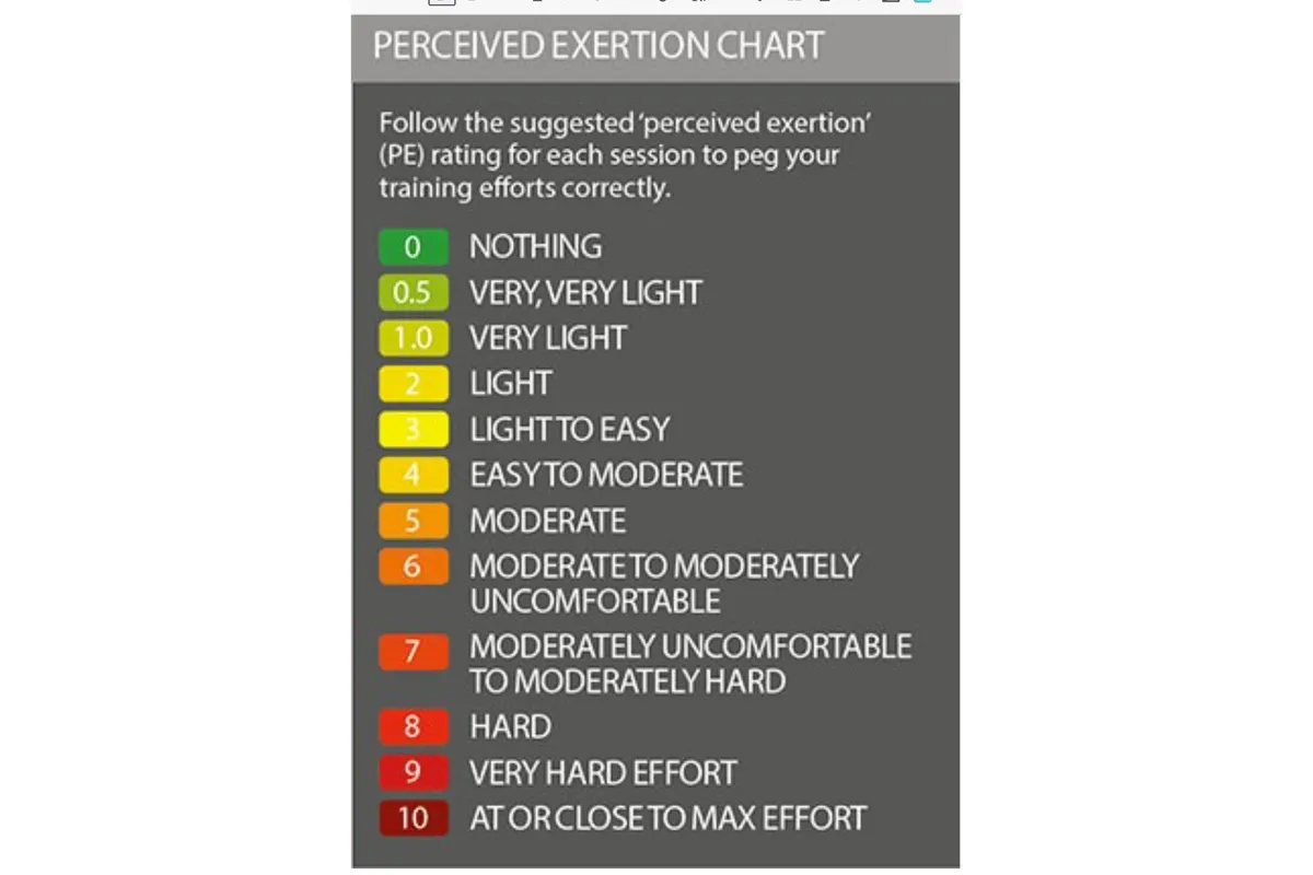 Perceived exertion chart