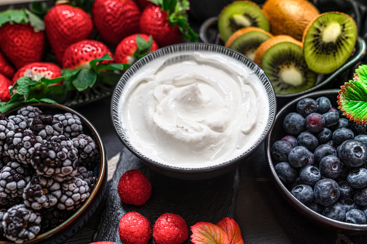 Yoghurt and fruit is a great snack or dessert option if you're gluten-free