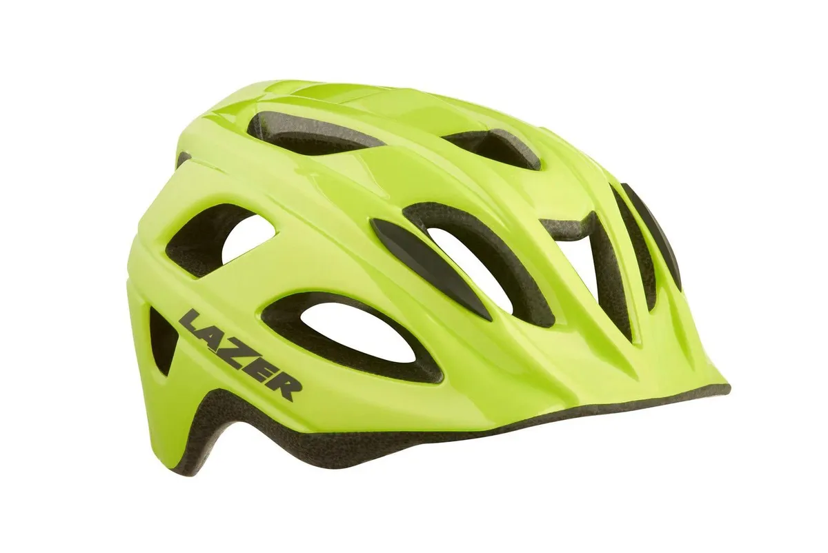 Lazer Flash Yellow Nutz Kids Cycling Helmet on white background