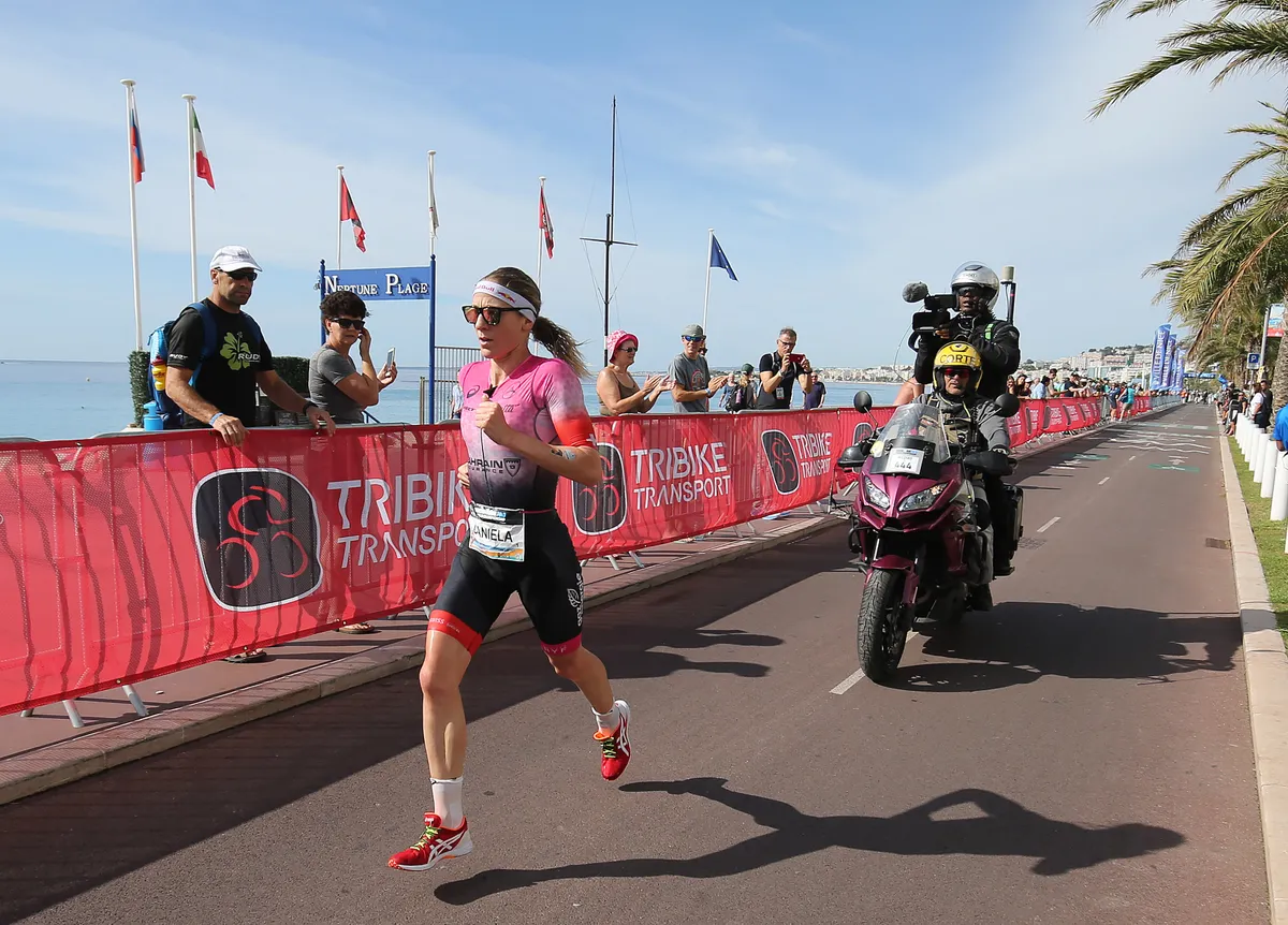 NICE, FRANCE - SEPTEMBER 07: Daniela Ryf of Switzerland competes in the Ironman 70.3 World Championship Women's race on September 7, 2019 in Nice, France. (Photo by Nigel Roddis/Getty Images for IRONMAN)