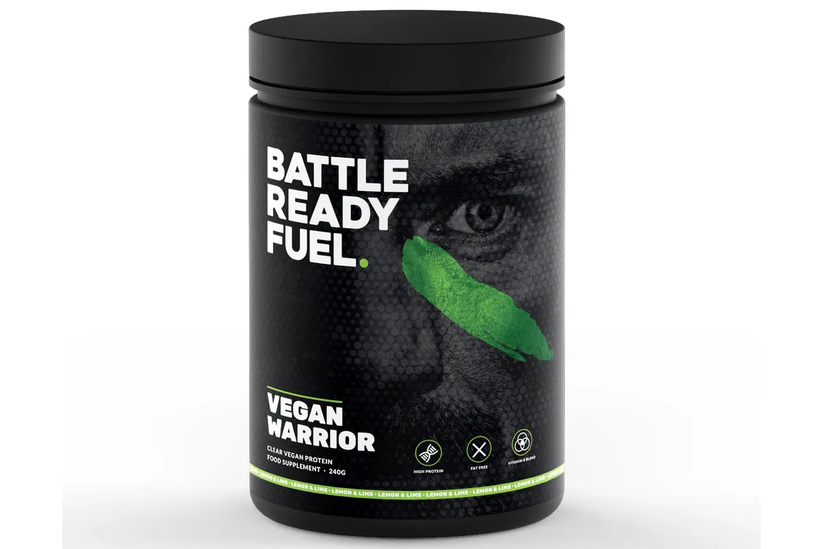 Battle Ready Fuel Vegan Warrior Lemon Lime tub on a white background