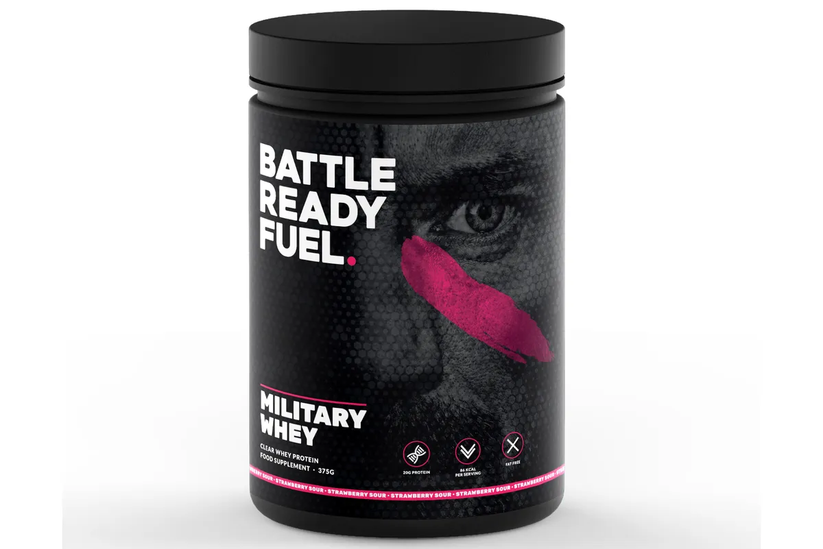 Battle Ready Fuel Clear Whey protein powder Strawberry Sour