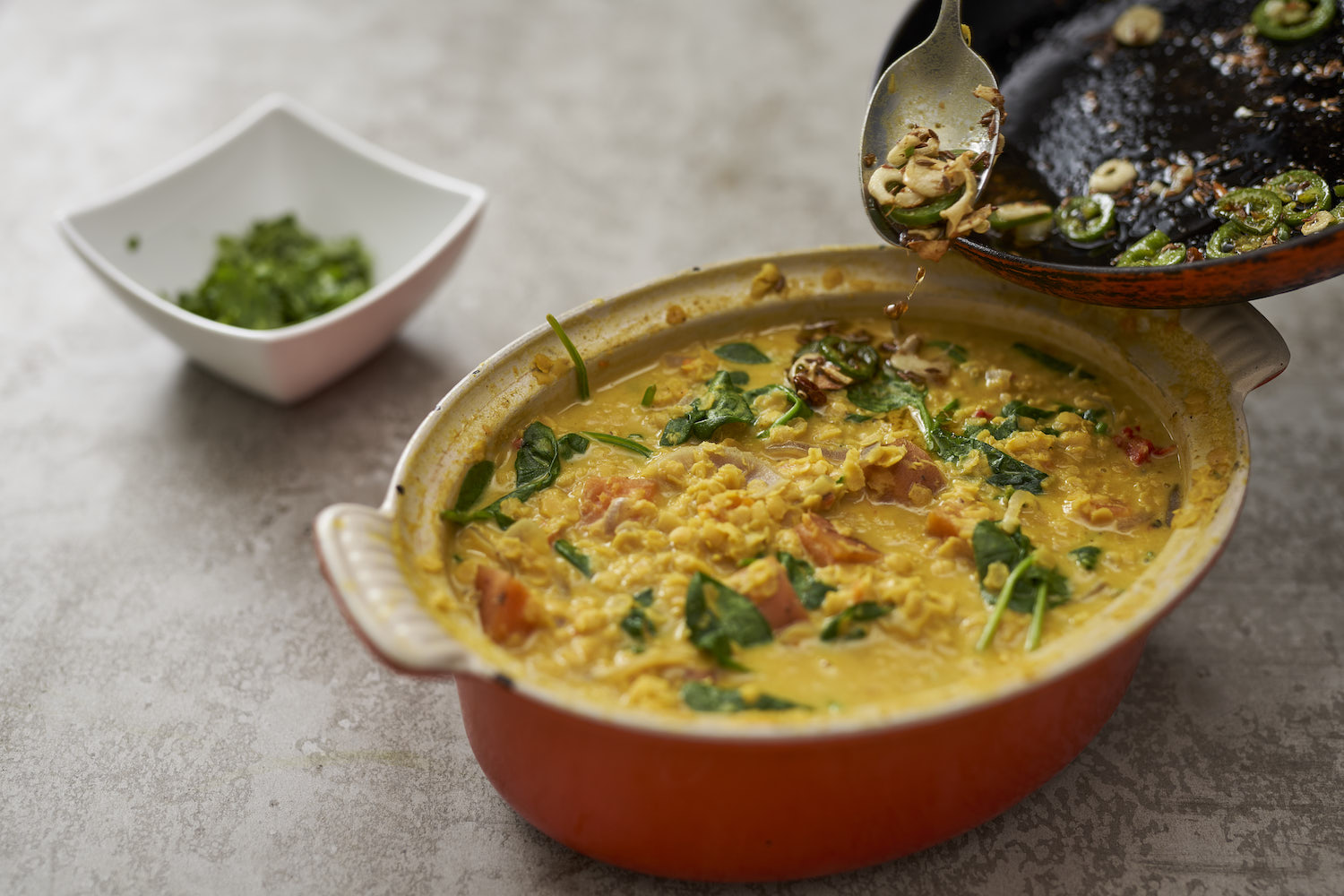 red lentil, cocnut and sweet potato dhal
