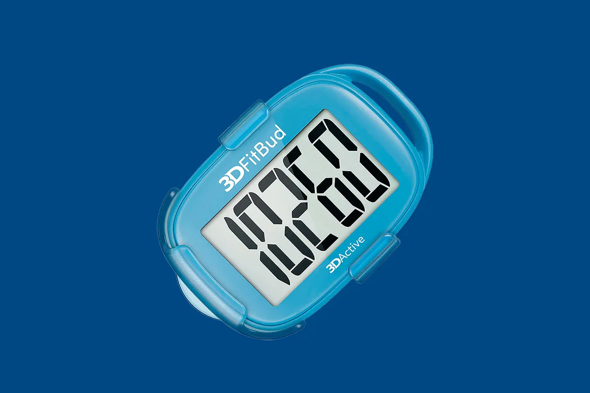 3DFitBud Simple Step Counter on a blue background