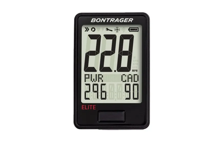 Bontrager Ridetime Elite Cycling Computer Black on a white background