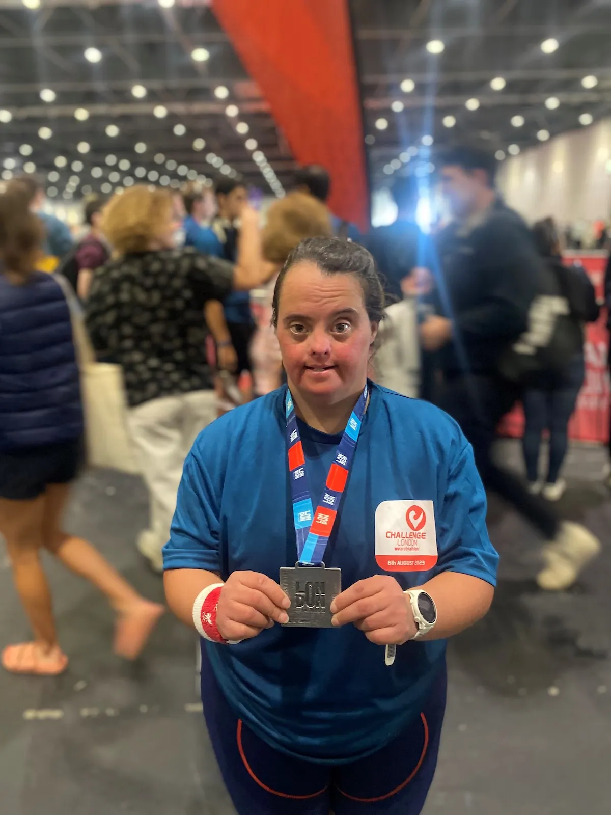 Jade Kingdom with her finisher's medal from Challenge London 2023