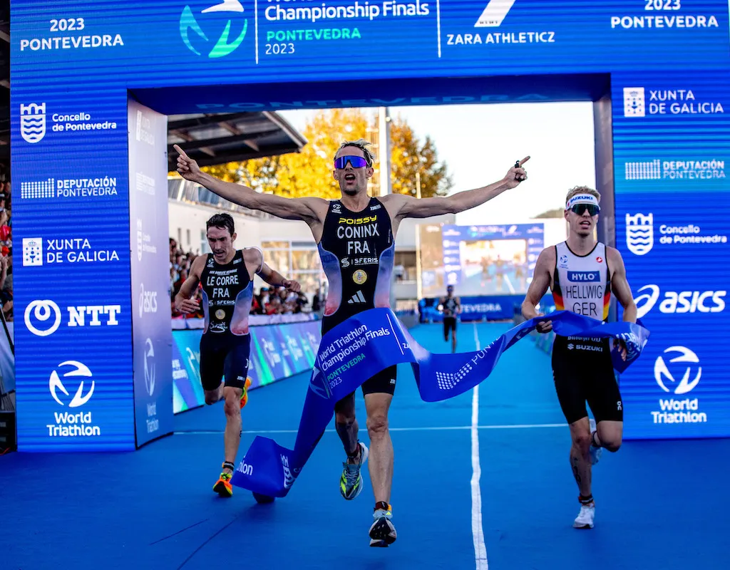 Tim Hellwig, far right, finishes second at the 2023 Grand Final in Pontevedra, Spain