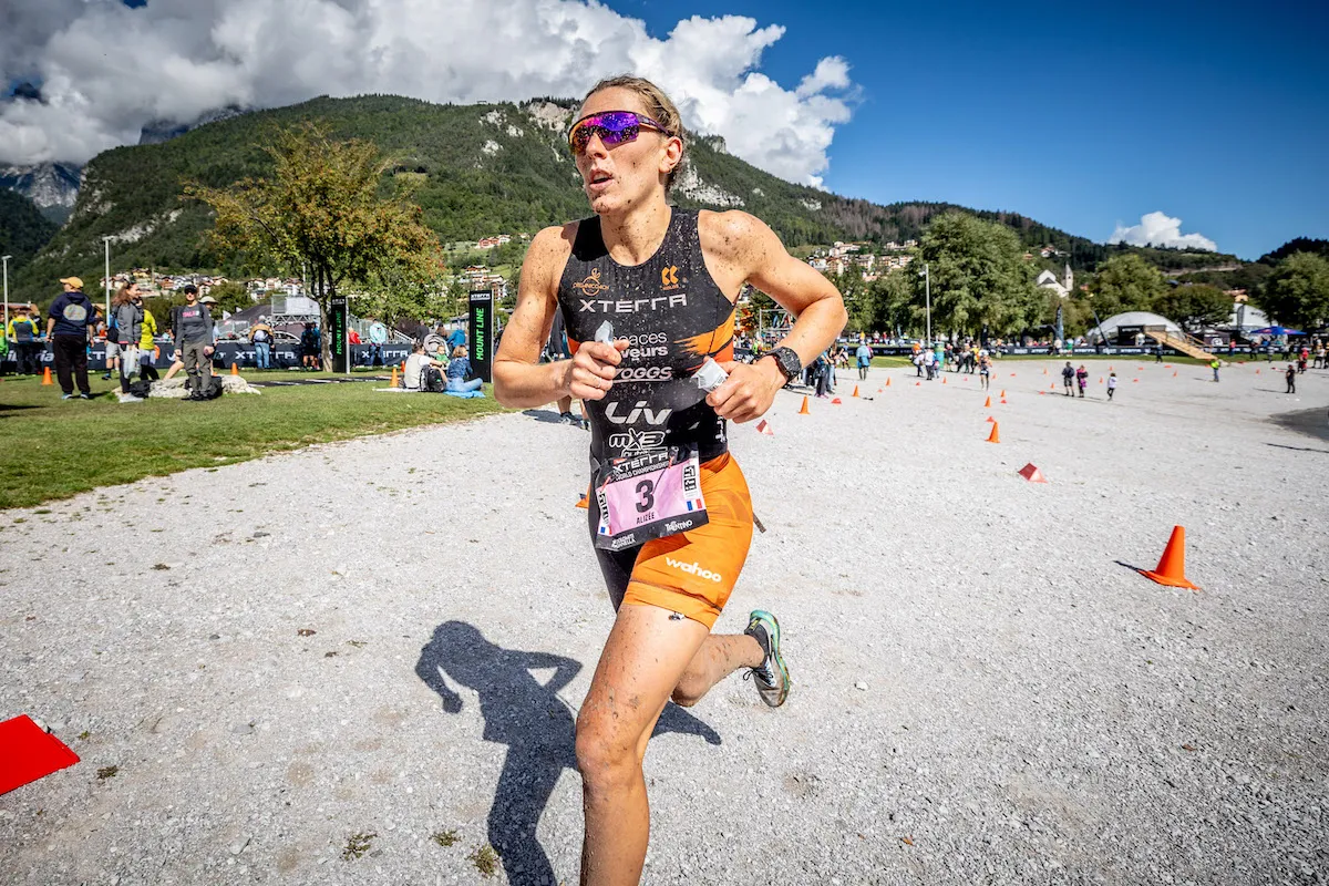 French triathlete Alizée Paties racing the 2023 Xterra World Champs in Trentino, Italy, 2023