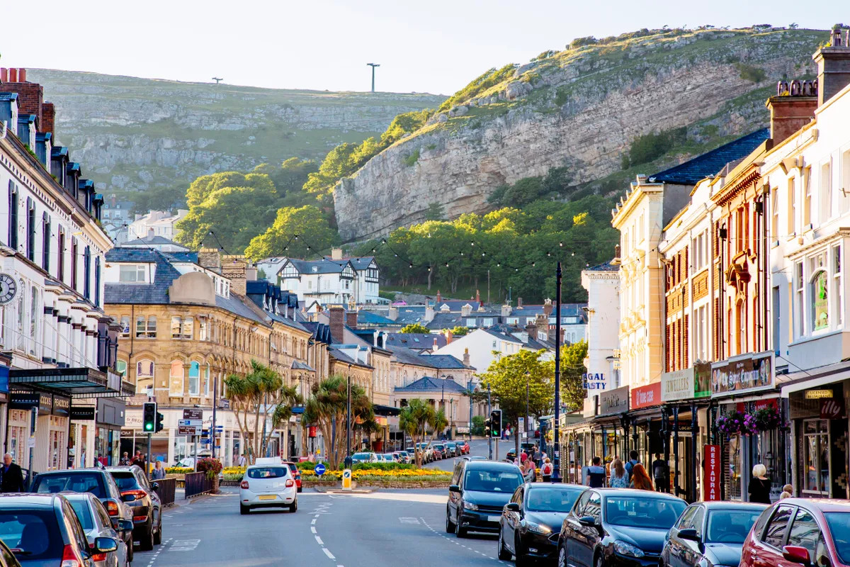 Llandudno town with Great Orme cliff in the background