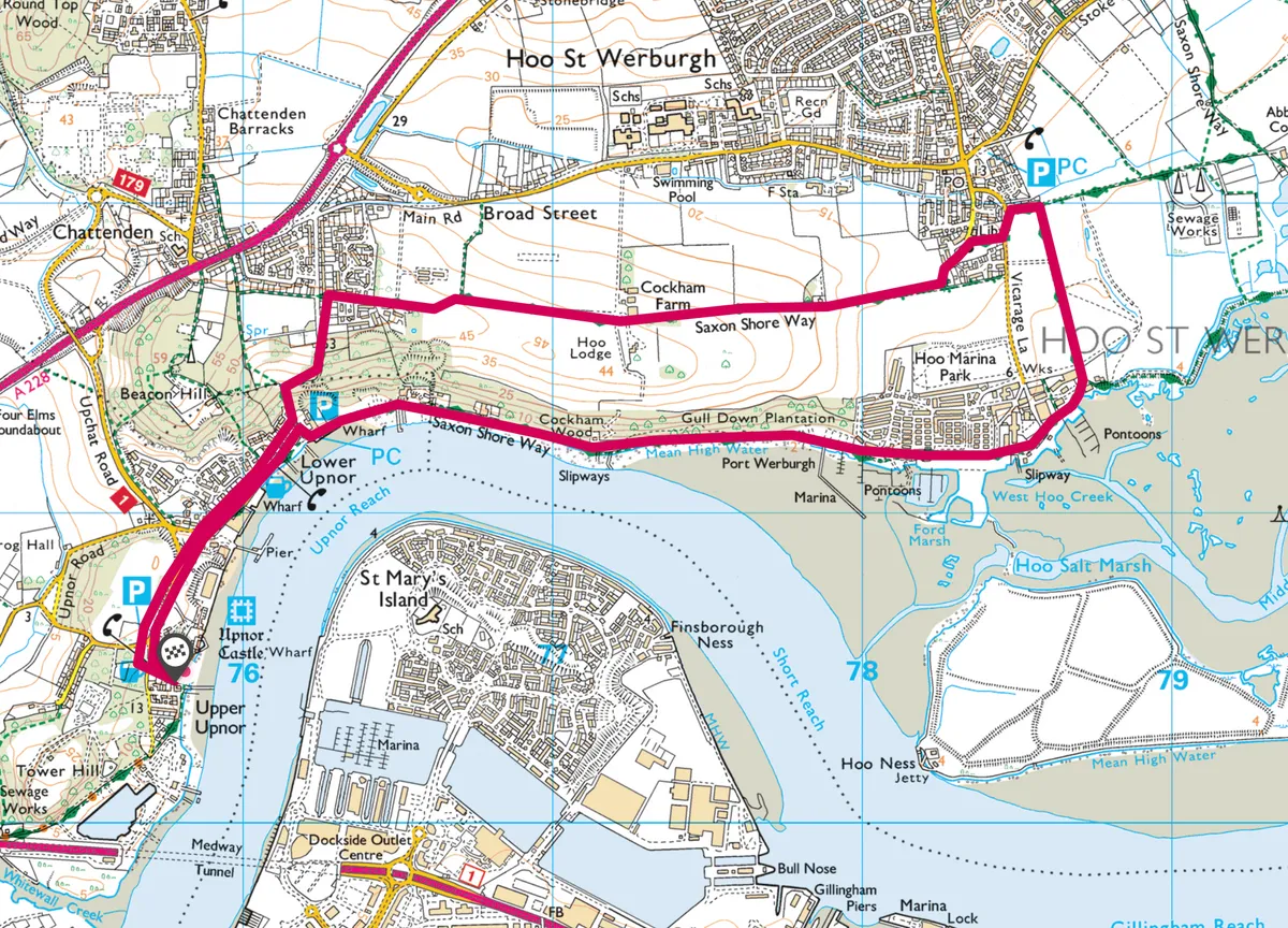 Saxon Shore Way map