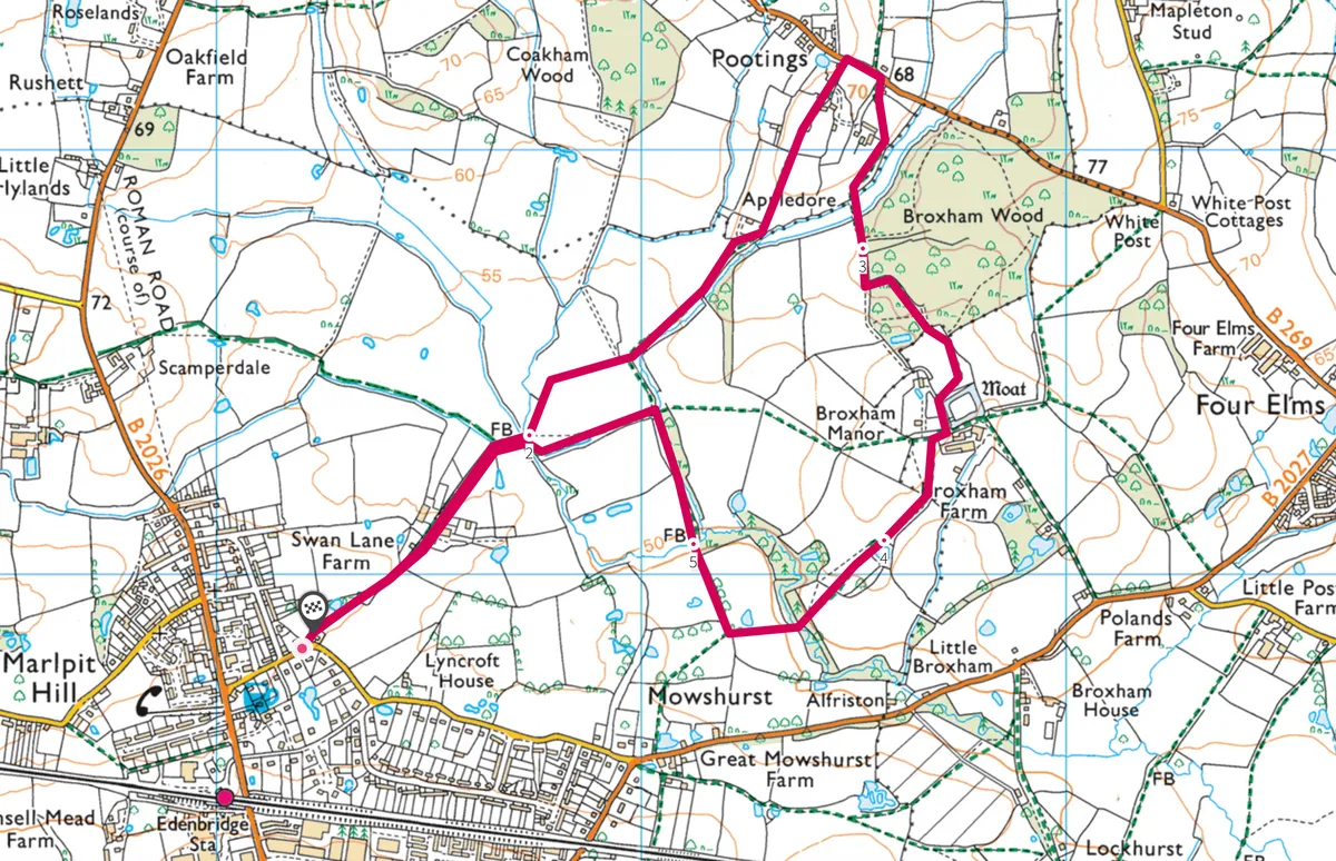 Marlpit Hill, Kent map