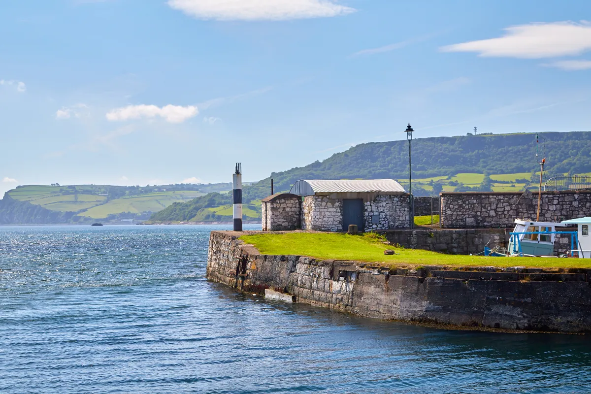 Carnlough harbour along the Causeway Coast in Antrim, Northern Ireland