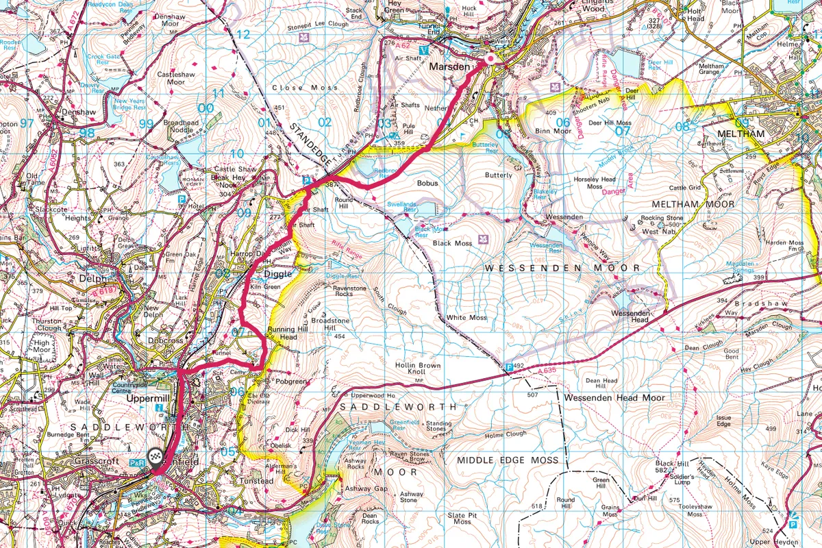 Saddleworth Moor map