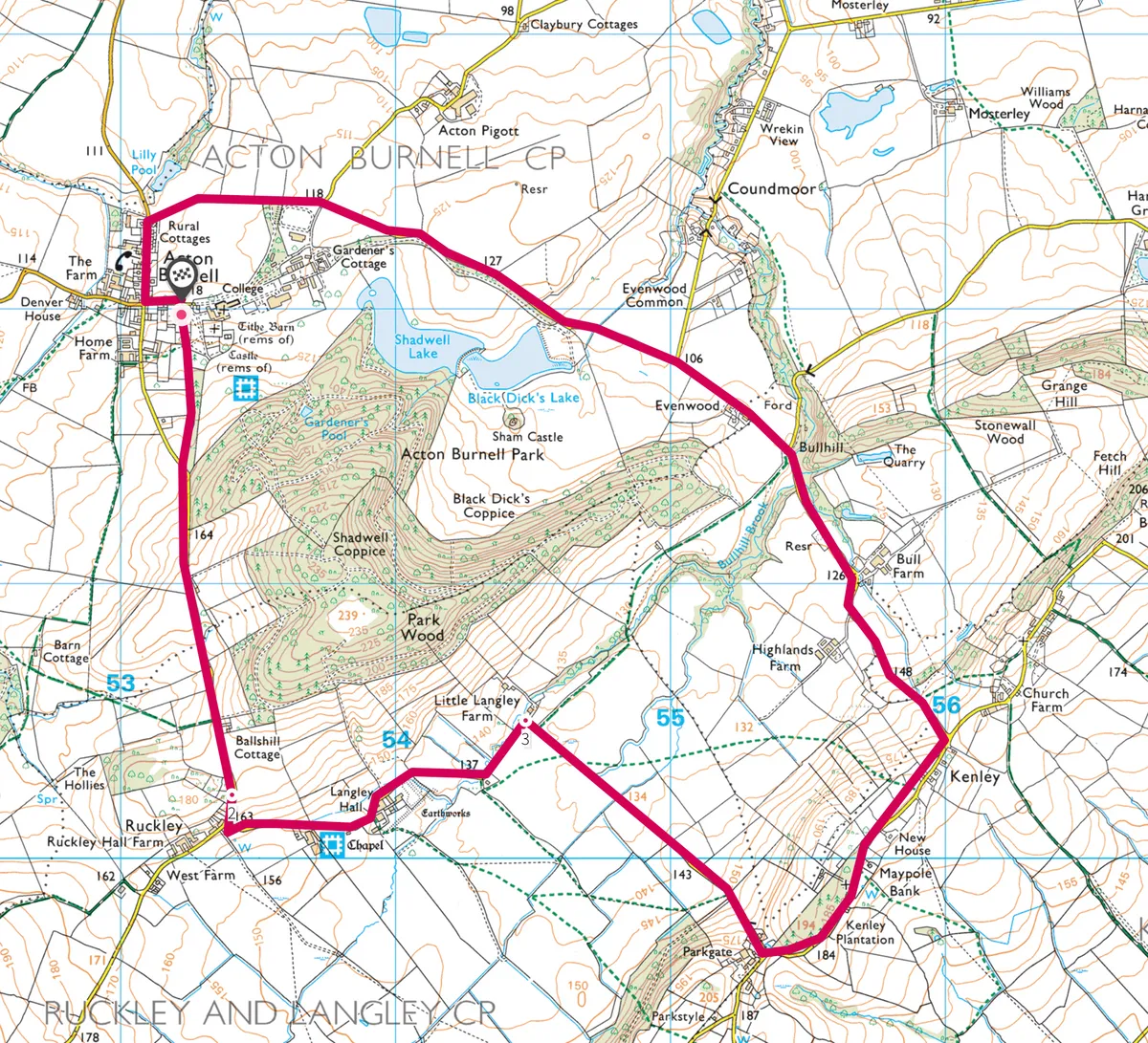 Acton Burnell map